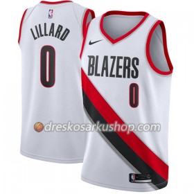 Muški NBA Dres Portland Trail Blazers Damian Lillard 0 Nike 2017-18 Bijela Swingman